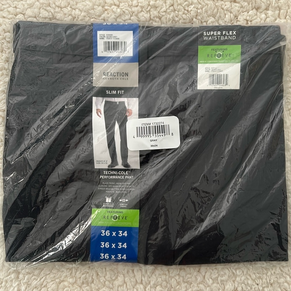 Kenneth Cole Reaction Super Flex Waistband Repreve - Techni-co…dark gray
